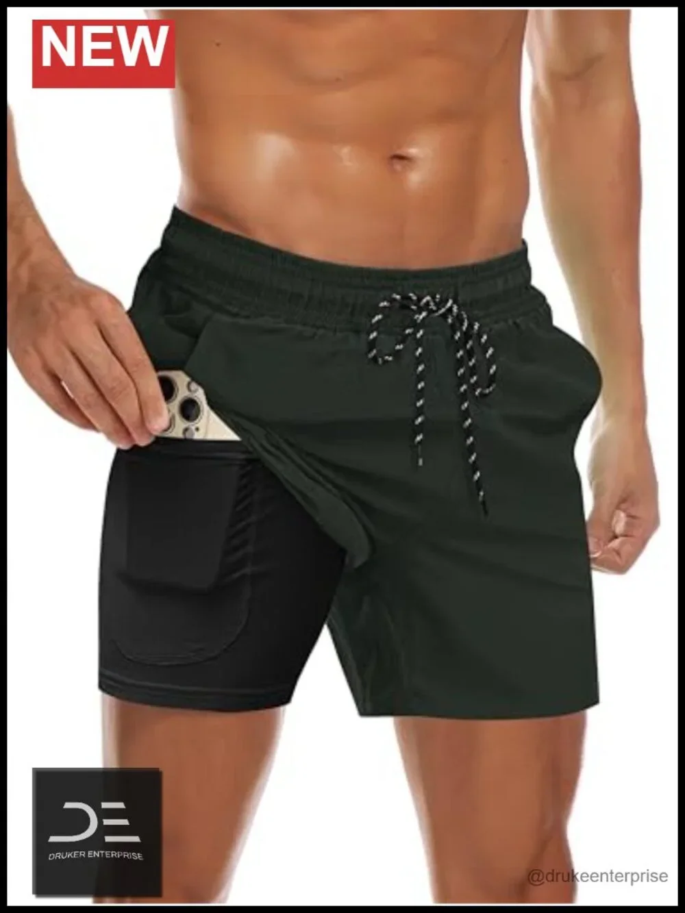 Men's Swim Trunks Quick Dry Board Shorts with Pockets S-XXL